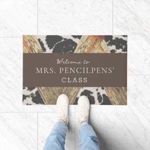 Personalised Western Cowgirl Modern Teacher Doormat