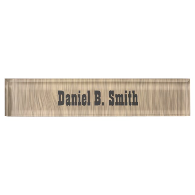 Personalised Western Faded Wood Look Nameplate (Front)