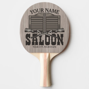 Personalised Western Rifle Guns Old Saloon Bar Ping Pong Paddle