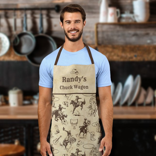 Personalised Western Rodeo Cowboy Apron (Creator Uploaded)