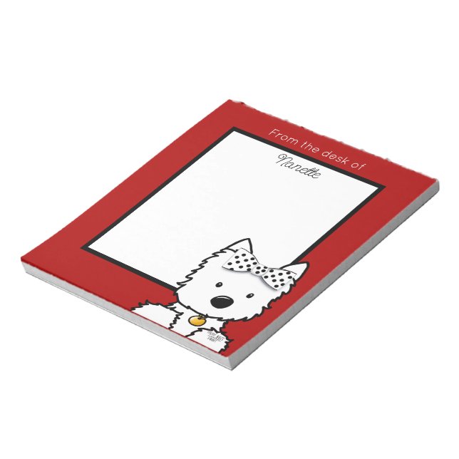 Personalised Westie Girl  Notepad (Rotated)