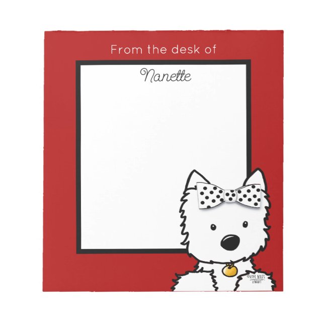 Personalised Westie Girl  Notepad (Front)