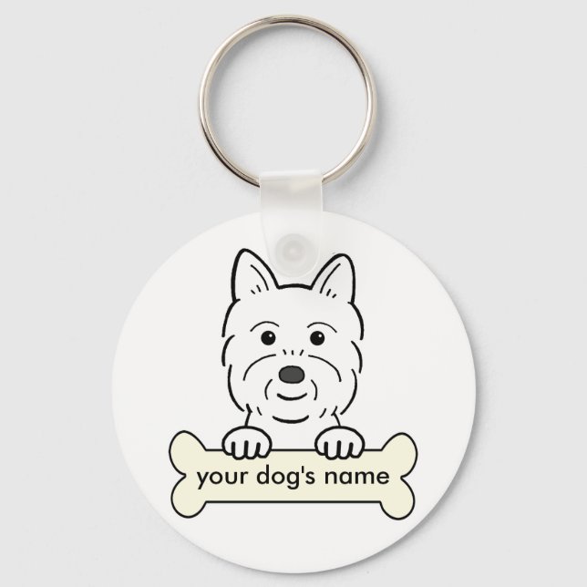 Personalised Westie Key Ring (Front)