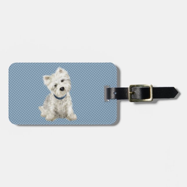 Personalised Westie Luggage Tag (Front Horizontal)