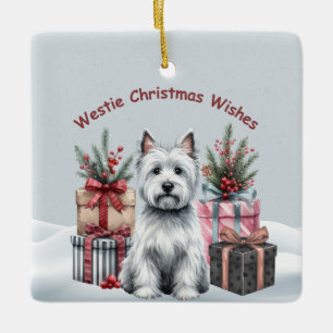 Personalised Westie with Gifts Ornament