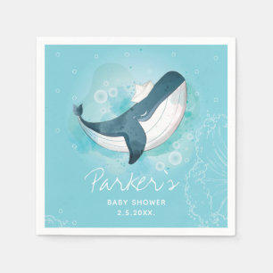 Personalised Whale Baby Shower Napkin
