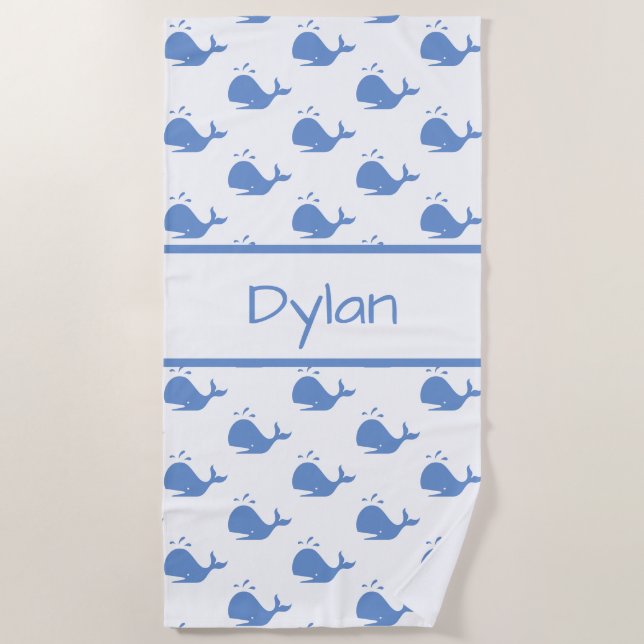Personalised Whale Beach Towel (Front)