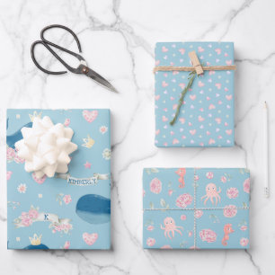 Personalised Whale Nautical Wrapping Paper Sheet