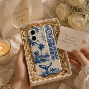 Personalised Whale Tail Tropical iPhone 16 Case