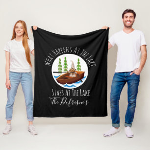 Personalised "What Happens At The Lake" Fleece Blanket