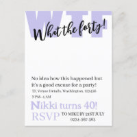 Personalised What the forty 40th funny birthday In
