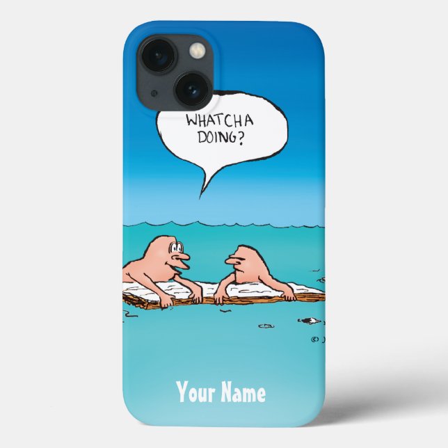 Personalised Whatcha Doing? Shipwreck Cartoon Case-Mate iPhone Case (Back)
