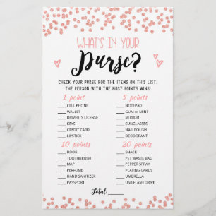 Personalised What's in your purse Hen Party game