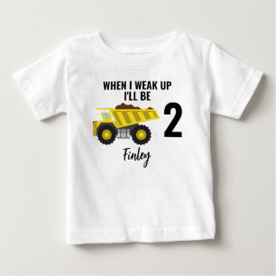 Personalised When i wake up I'll be Two, year old Baby T-Shirt