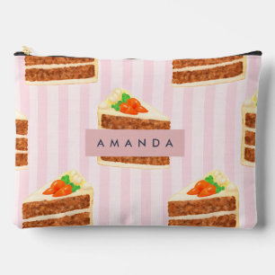 Personalised Whimsical Carrot Cake Pattern Accessory Pouch