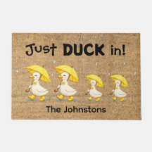 Personalised Whimsical Duck Doormat