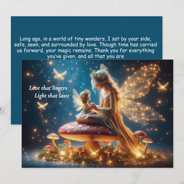 Personalised Whimsical Fairy Mother’s Day Card (Front/Back)