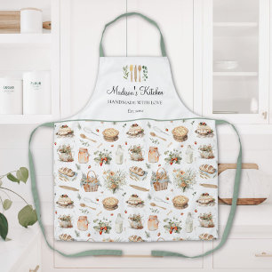 Personalised Whimsical Floral Strawberry Country Apron