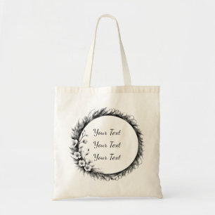 Personalised Whimsical Floral Wreath Tote Bag
