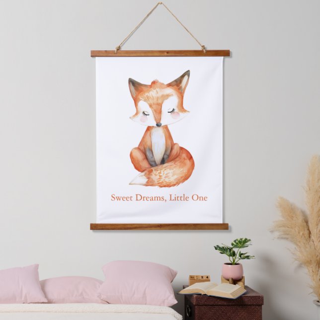 Personalised Whimsical Fox, Nursery Wall Art (Bedroom)