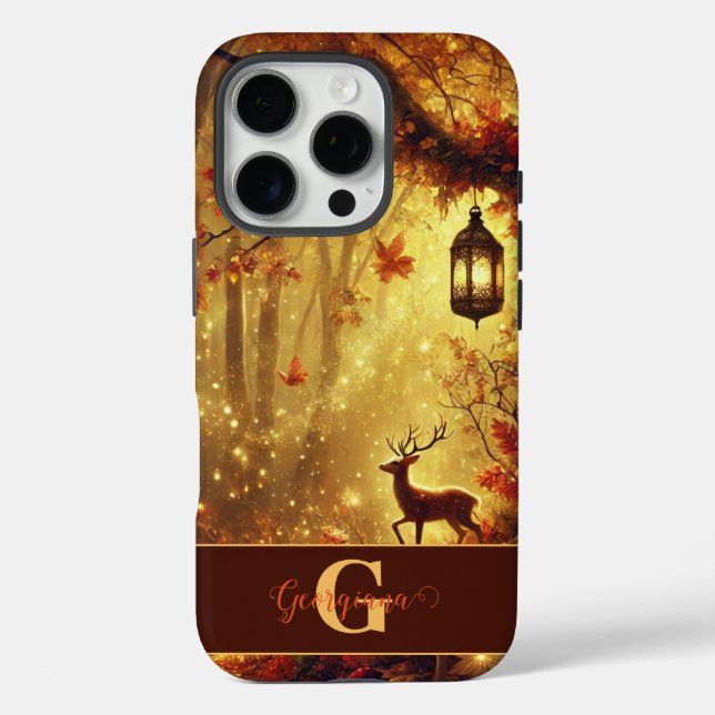 Personalised Whimsical Golden Autumnal Woodland Case-Mate iPhone Case (Back)