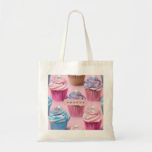 Personalised Whimsical Pastel Cupcake Dreams Tote Bag