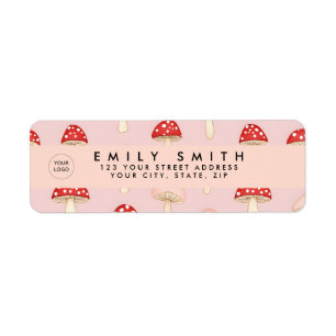 Personalised Whimsical Red Pink Mushroom Pattern