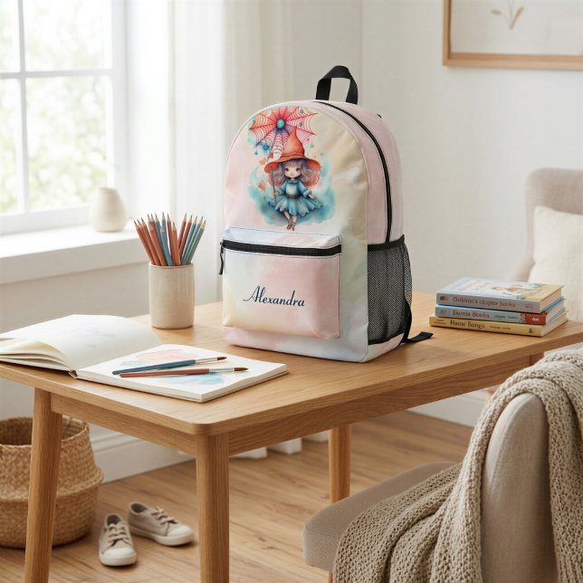Personalised Whimsical Witch School Adventure Printed Backpack (Creator Uploaded)