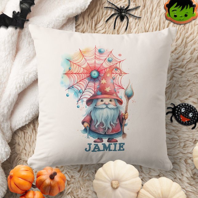 Personalised Whimsical Wizard Halloween Kids Cushion (Creator Uploaded)