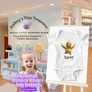 Personalised Whimsical Wonders Baby Duck Bodysuit