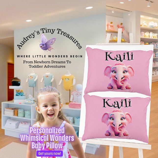Personalised Whimsical Wonders Elephant Pillow (Creator Uploaded)