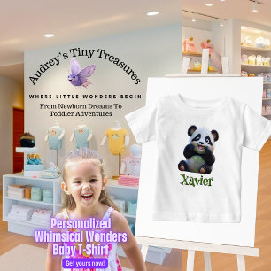 Personalised Whimsical Wonders Panda Baby T-Shirt