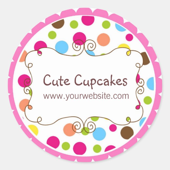 Personalised Whimsy Polka Dot Stickers (Front)