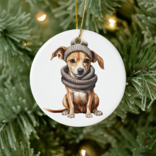 Personalised Whippet Dog Ceramic Tree Decoration