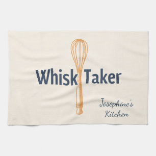 Personalised Whisk Taker Funny Baking Cute Elegant Tea Towel
