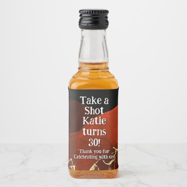 Personalised Whiskey Bottle Label – Birthday Party (Front)