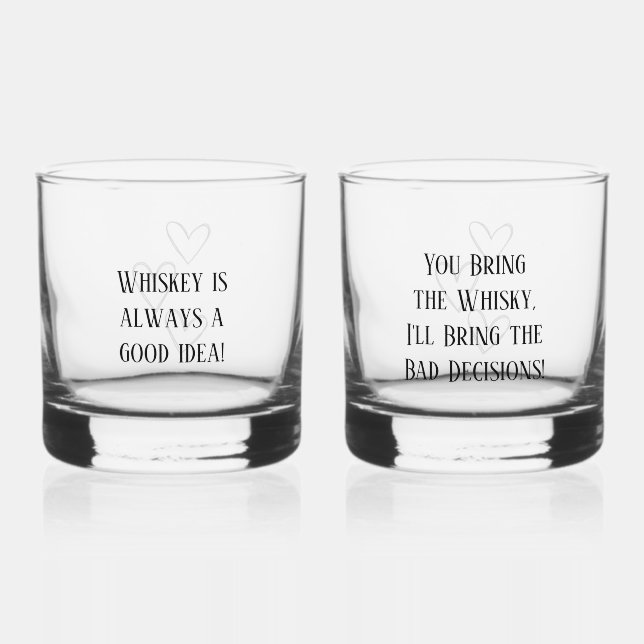 Personalised Whiskey Drinkware Set - Custom Text Glass (Front)