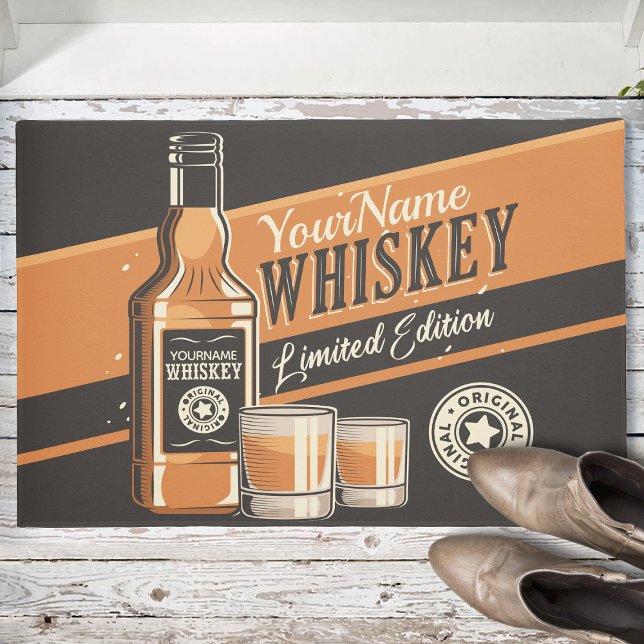 Personalised Whiskey Liquor Bottle Western Bar  Doormat (Creator Uploaded)