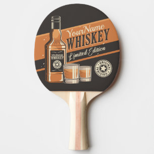 Personalised Whiskey Liquor Bottle Western Bar Ping Pong Paddle