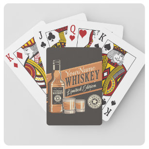 Personalised Whiskey Liquor Bottle Western Bar   Playing Cards