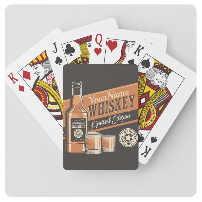 Personalised Whiskey Liquor Bottle Western Bar   Playing Cards (Creator Uploaded)