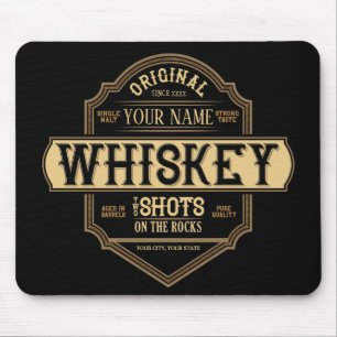 Personalised Whiskey on the Rocks Liquor Label Bar Mouse Pad