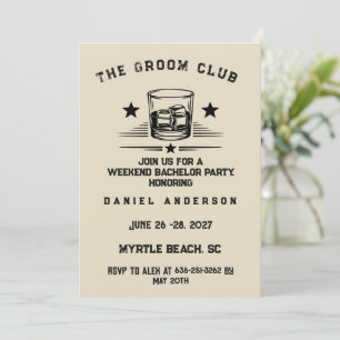 Personalised Whiskey Themed Weekend Bachelor Party Invitation