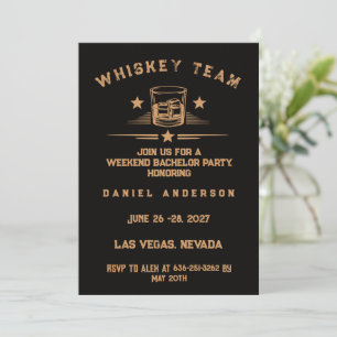 Personalised Whiskey Themed Weekend Bachelor Party Invitation