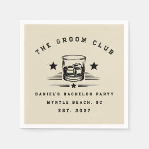 Personalised Whiskey Themed Weekend Bachelor Party Napkin
