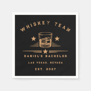Personalised Whiskey Themed Weekend Bachelor Party Napkin
