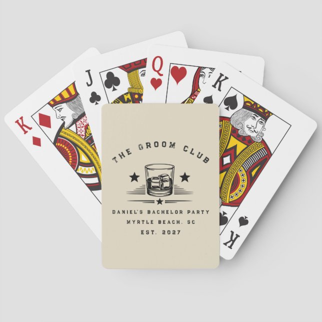 Personalised Whiskey Themed Weekend Bachelor Party Playing Cards (Back)