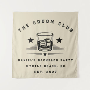 Personalised Whiskey Themed Weekend Bachelor Party Tapestry