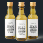 Personalised White 50th Any Birthday Party Favours Wine Label<br><div class="desc">White Personalised 50th Any Age Birthday Party mini wine  labels</div>