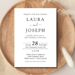 Personalised White All In One QR Code Wedding Invitation